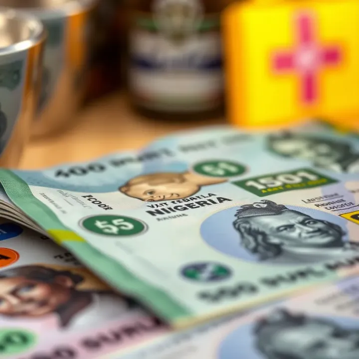 Illustration of Nigerian Naira currency notes and digital payment icons representing various payment methods available in the Adibet Aviator app