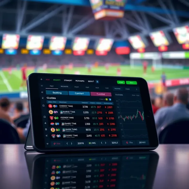 Understanding Sports Betting Odds and Predictions Illustration of a sports betting interface displaying odds and predictions on a digital device