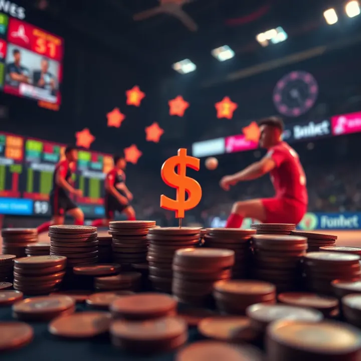 Visual representation of budget management with currency symbols and betting strategy icons