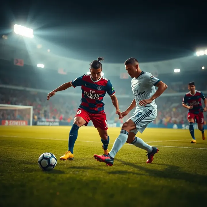 Key football players demonstrating skillful ball control and strategic play during tournament