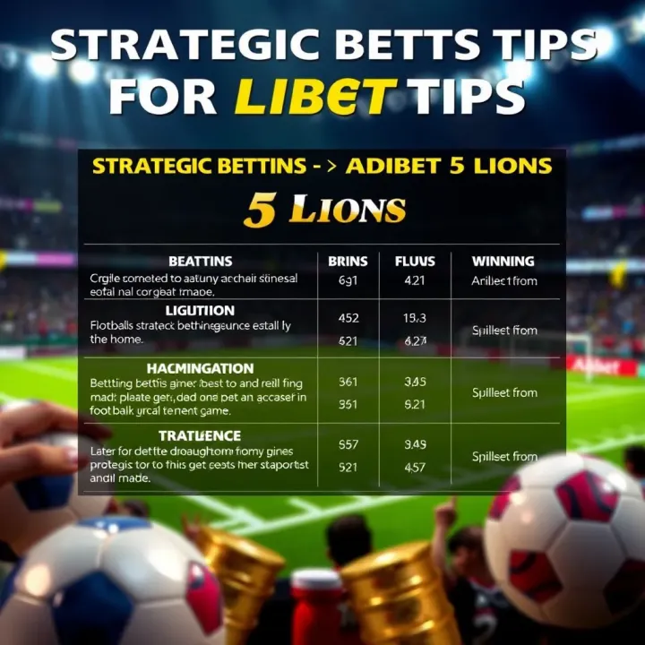 Strategic Betting Tips for AdiBet 5 Lions Graphic showing strategic betting options and tips for maximizing success in AdiBet 5 Lions game