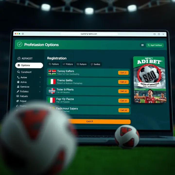 Online platform dashboard showing registration options tailored for Nigerian players to access Adibet Gates of Olympus demo