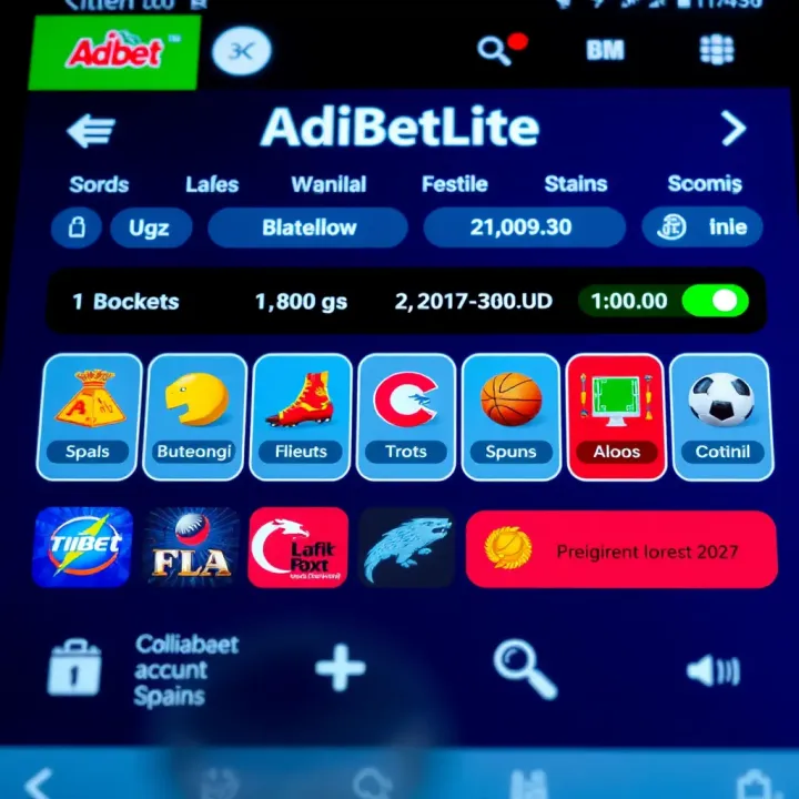 Betting Features on AdiBet Lite Old Mobile Platform Illustration of mobile betting options available on AdiBet Lite old platform, featuring sports icons and betting odds