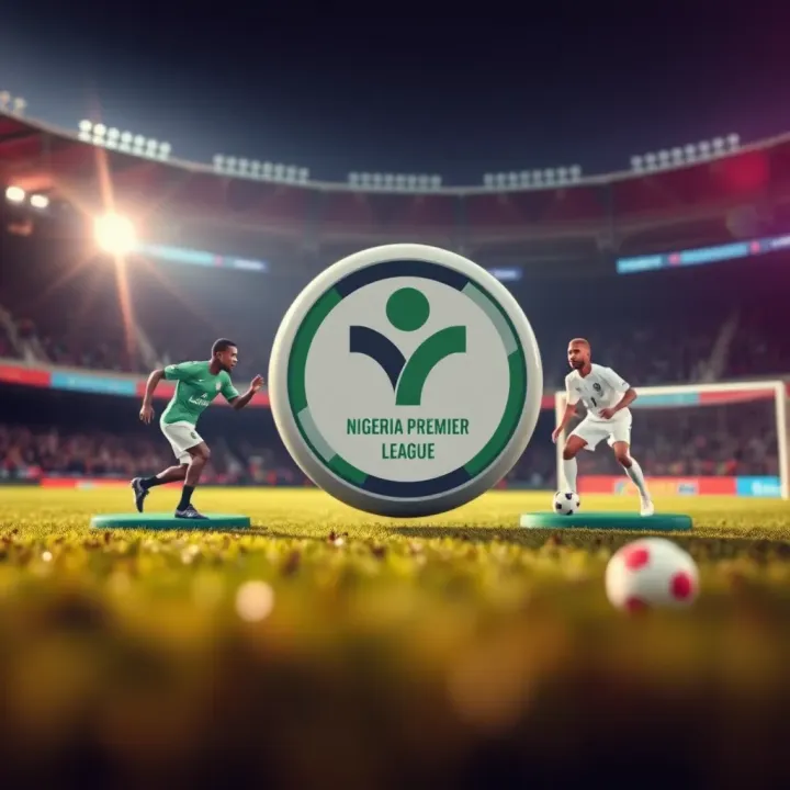 Graphic representation of the Nigerian Premier League logo alongside symbols of football development and sponsorship