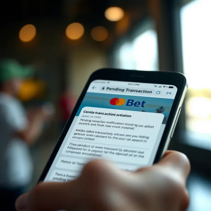 Digital wallet showing a pending transaction notification on a mobile device