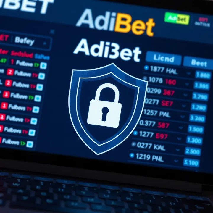 AdiBet Security Features and Licensing Secure online betting platform with shield and padlock symbol