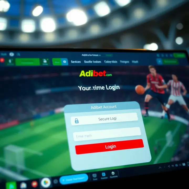 Login screen of Adibet showing secure access options
