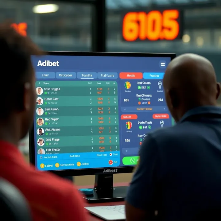 Illustration of a digital sports betting platform interface showing live odds and match statistics relevant to Zambian users