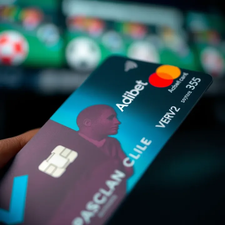 Close-up view of Adibet Verve payment card showing security chip and design