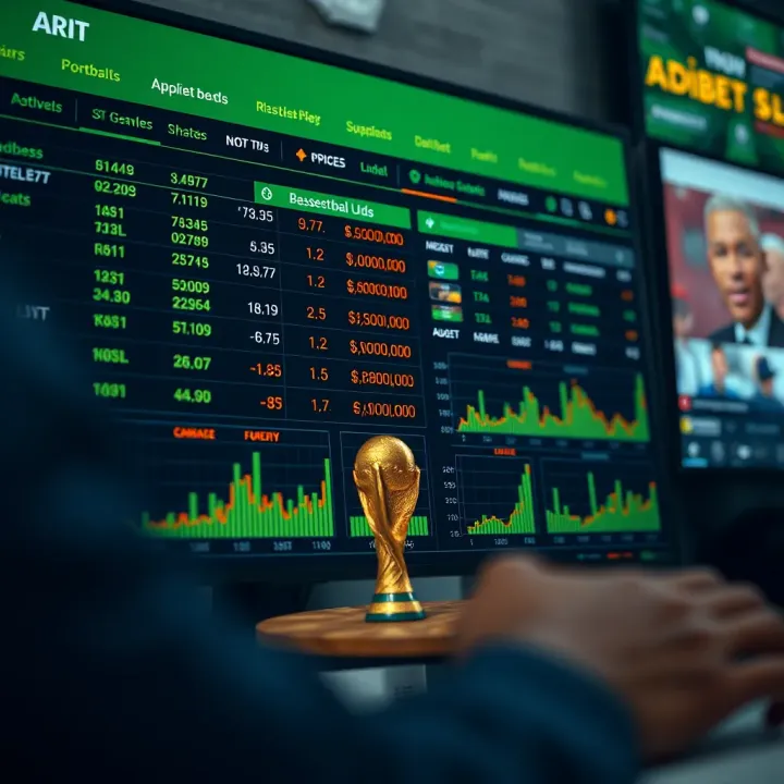 Betting odds and charts displayed on a digital screen with Nigerian currency symbols