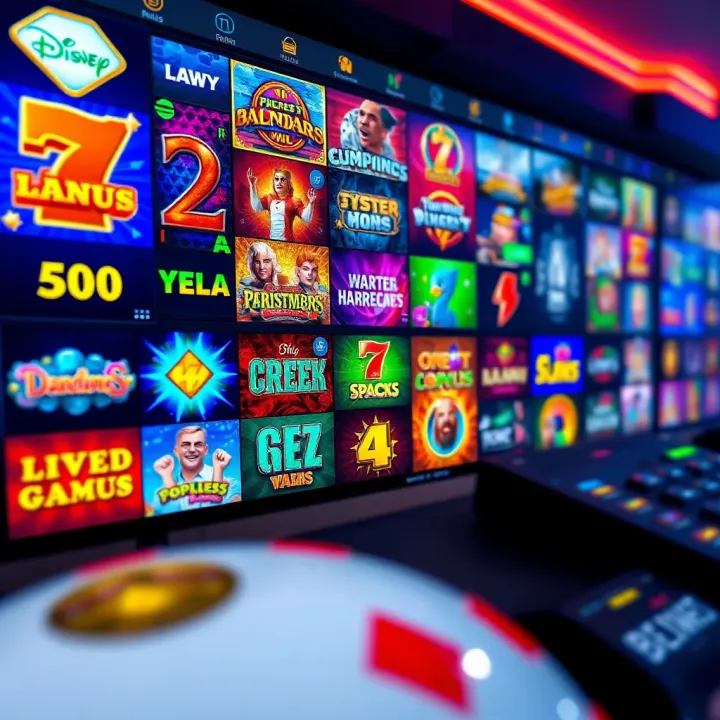 Colorful online casino interface showcasing diverse slot games and live dealer options
