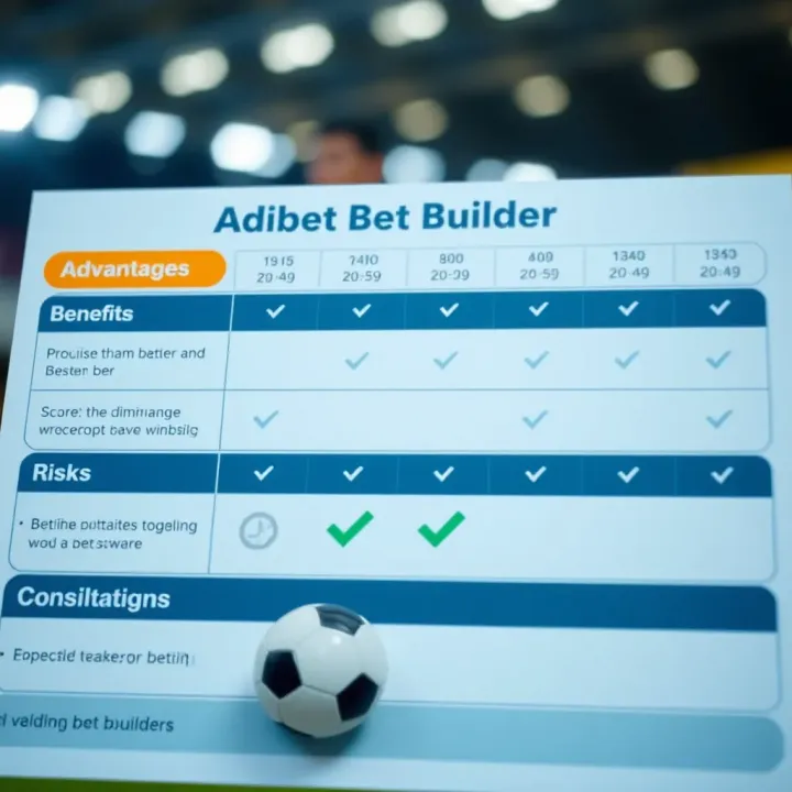 Chart illustrating benefits and risks of using bet builder feature for sports wagering in Nigeria