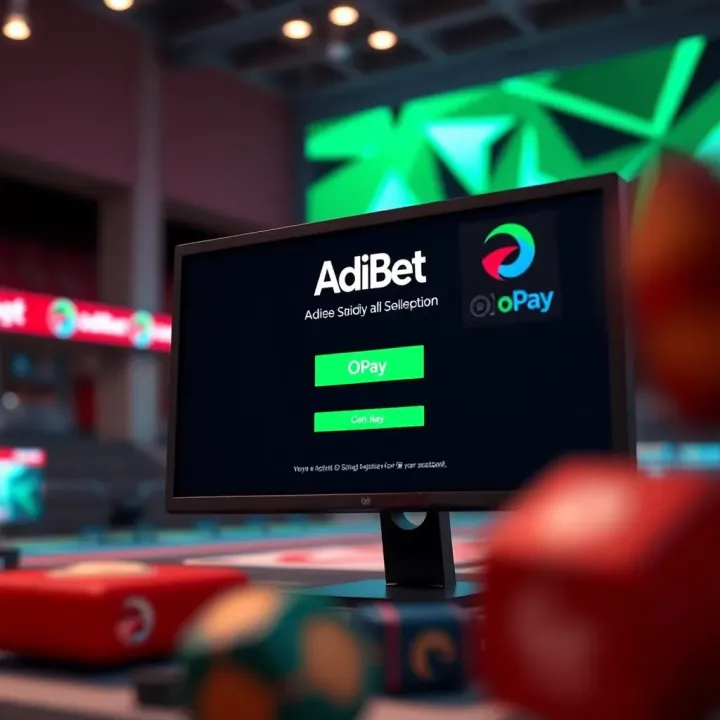Screenshot of AdiBet login screen with OPay option highlighted