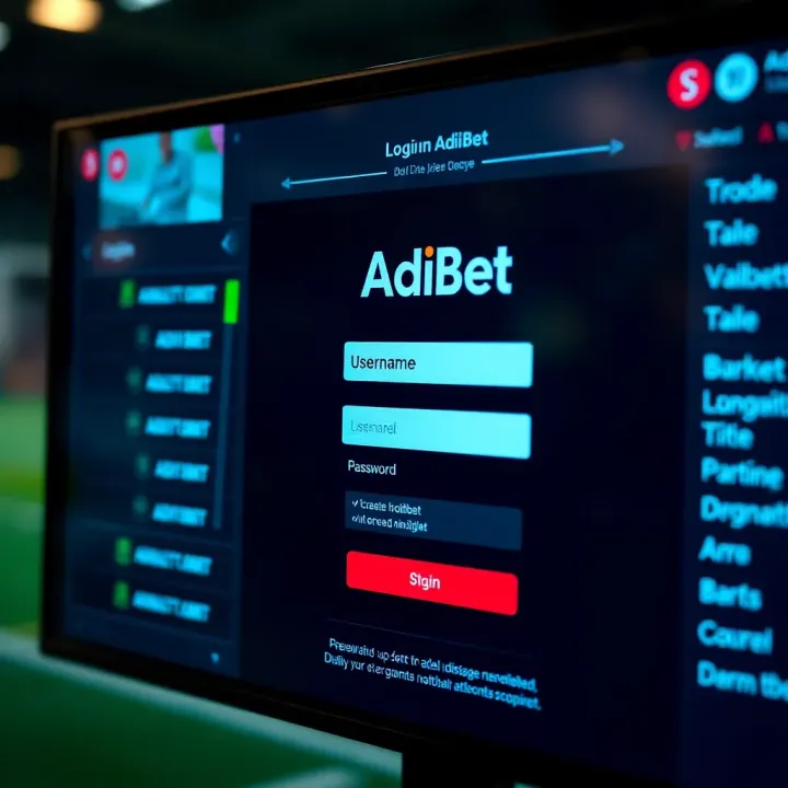 Screenshot of AdiBet login screen showcasing username and password fields