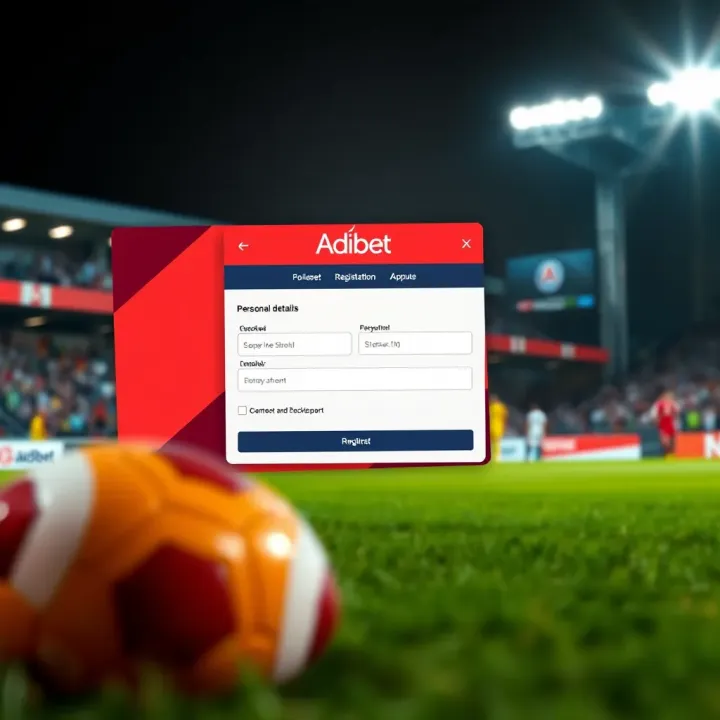 Registration interface showing fields to enter personal details on Adibet platform