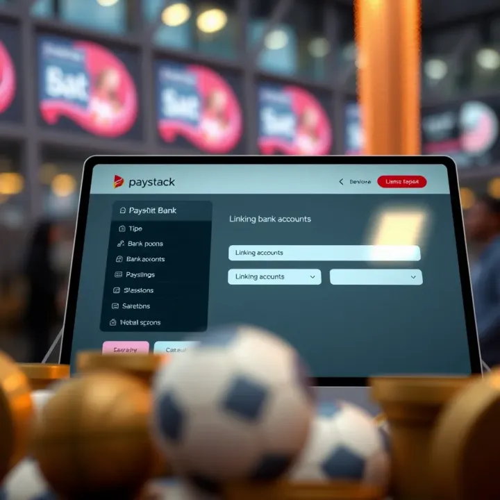 User interface displaying bank account linking options on Paystack platform