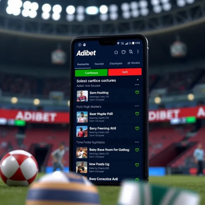 Screenshot showing the Adibet app interface with various betting options available