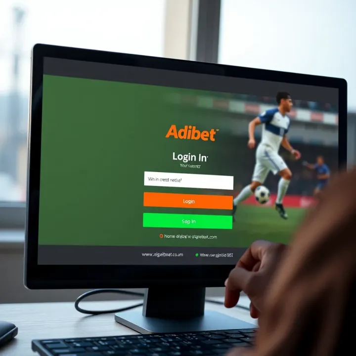 Adibet Platform Login Interface User entering credentials on Adibet login screen