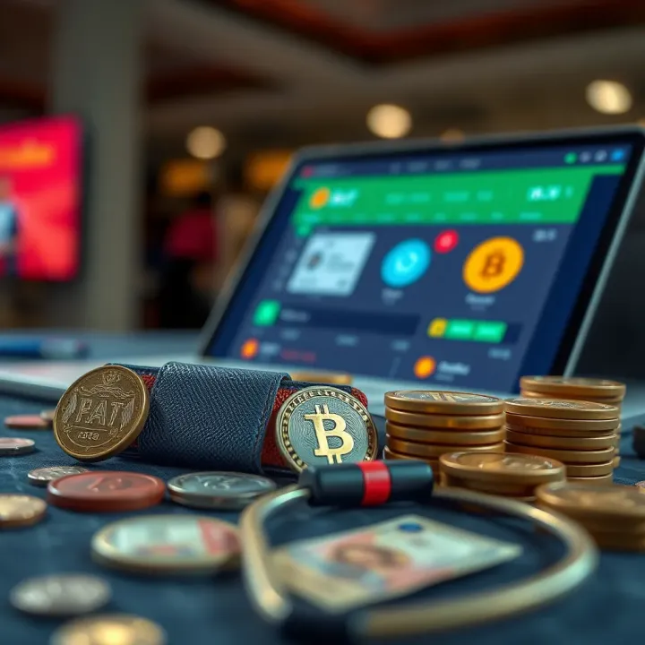 Digital wallet and currency icons representing secure funding methods for online betting in Nigeria