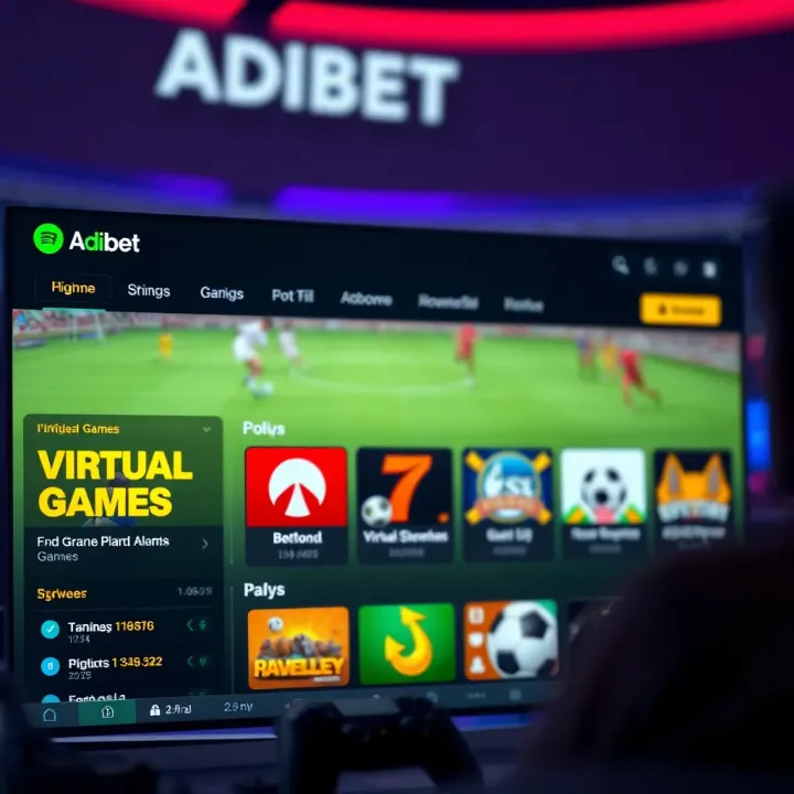 Interface displaying virtual betting options on Adibet platform for Nigerian gamers