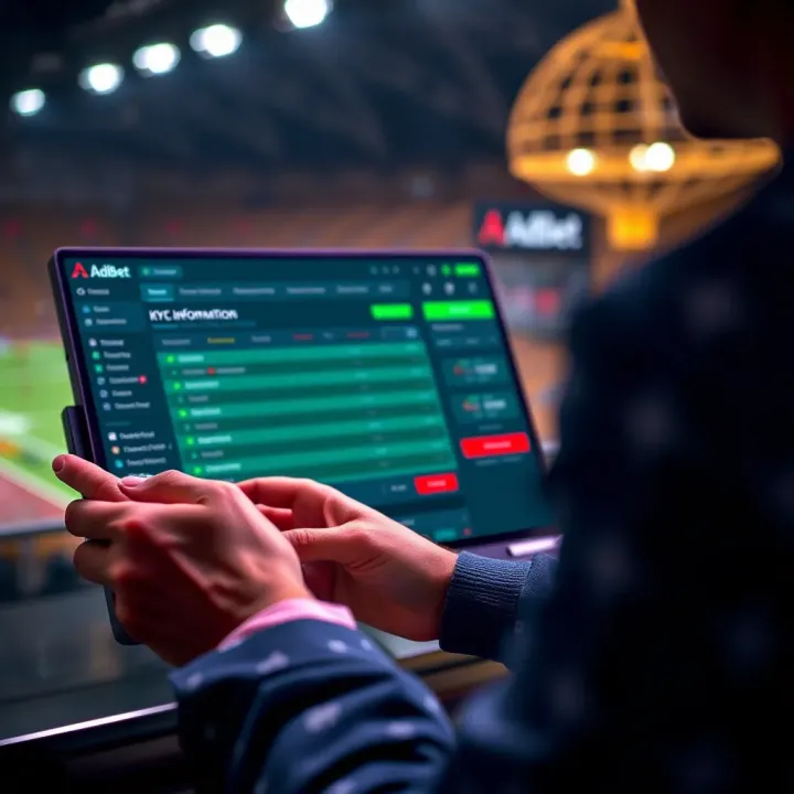 User interacting with AdiBet platform on a digital device to update personal verification details