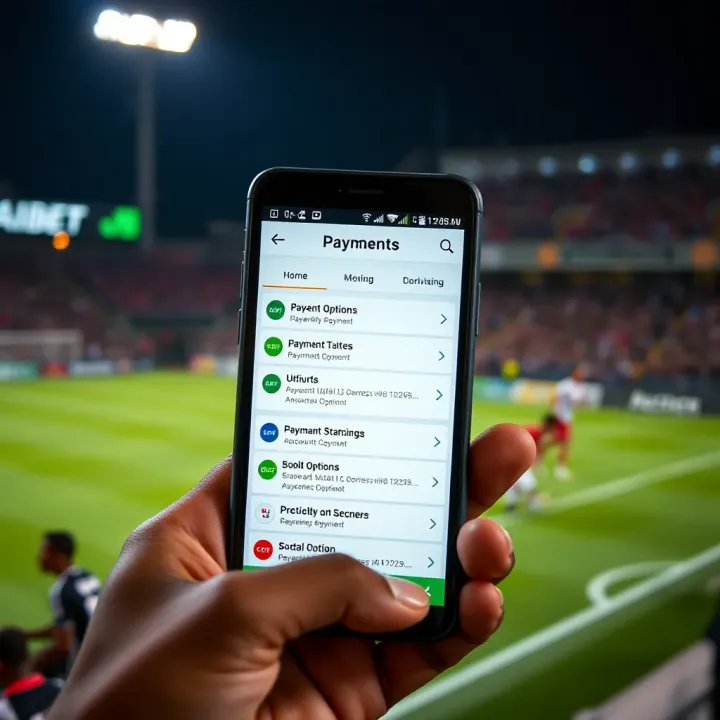 Mobile phone displaying payment options available for Live Adibet users in Nigeria