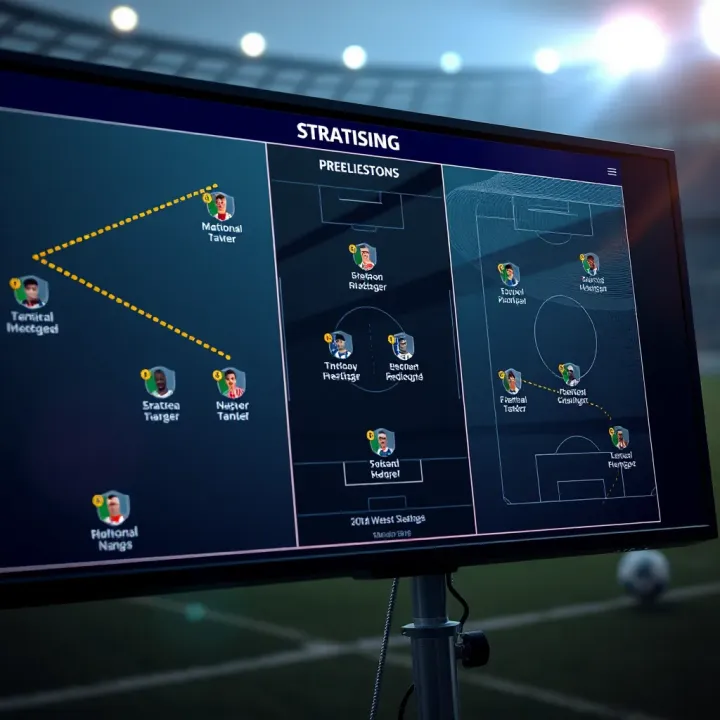 Football tactics board with highlighted team strategies and player positions for Nigerian national fixtures