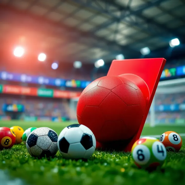 Visual representation of betting operations with football and lottery icons