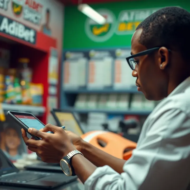 Person filling out a registration form for a betting shop on a digital device