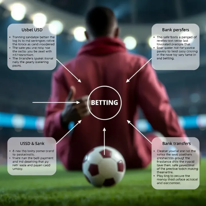 Safe Betting and Payment Methods in Nigerian Betting Sites Diagram illustrating safe betting practices and secure payment methods including USSD and bank transfers