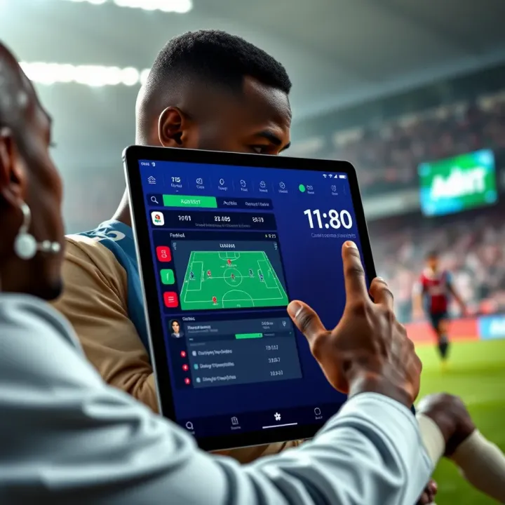 Technology interface showcasing digital tools used for enhancing football score predictions in Nigerian betting