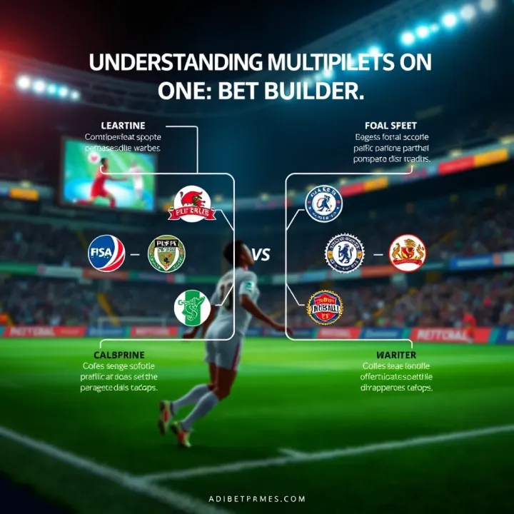 Diagram showing how to combine multiple sports bets into a single wager using bet builder tool