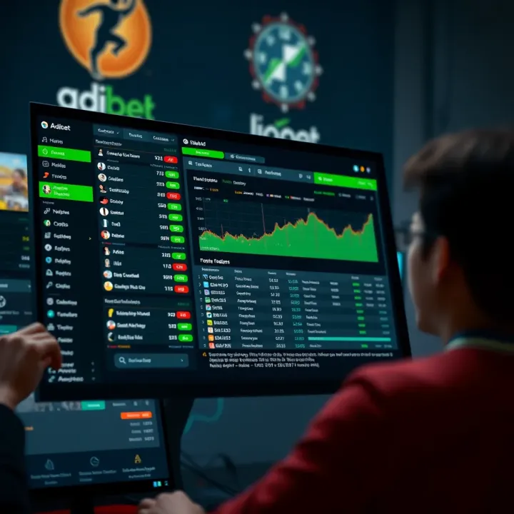 Adibet Computer Version Main Features Overview User interface showcasing the main dashboard of Adibet PC version with betting options and statistics