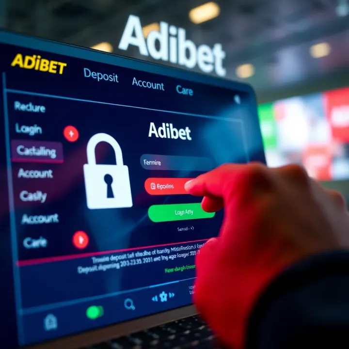 Digital banking interface showing secure login for Adibet deposit account