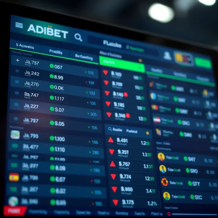Sports betting interface displaying odds and bets on a digital platform