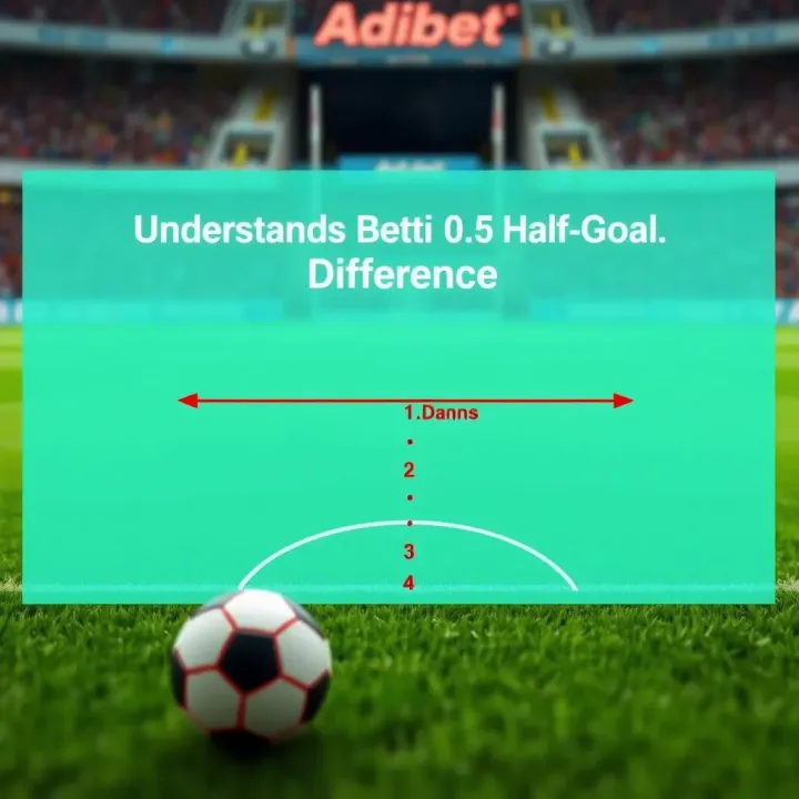 Football pitch diagram showing a team advantage and a betting line indicating a half-goal difference