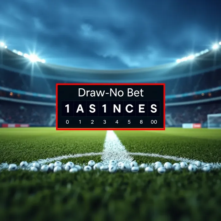 Illustration showing a football pitch with betting odds and a highlighted draw no bet option