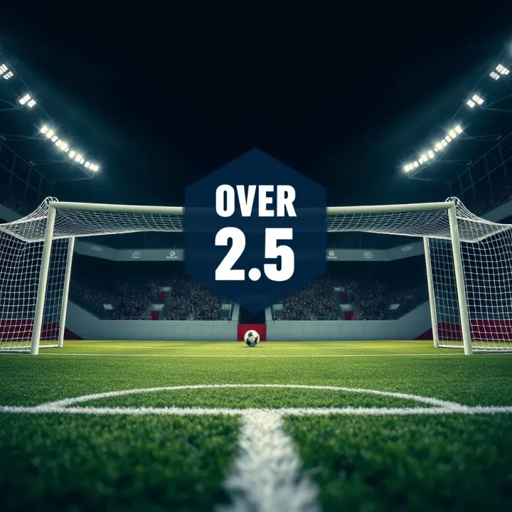 Football pitch with goalposts highlighting total goals scored concept
