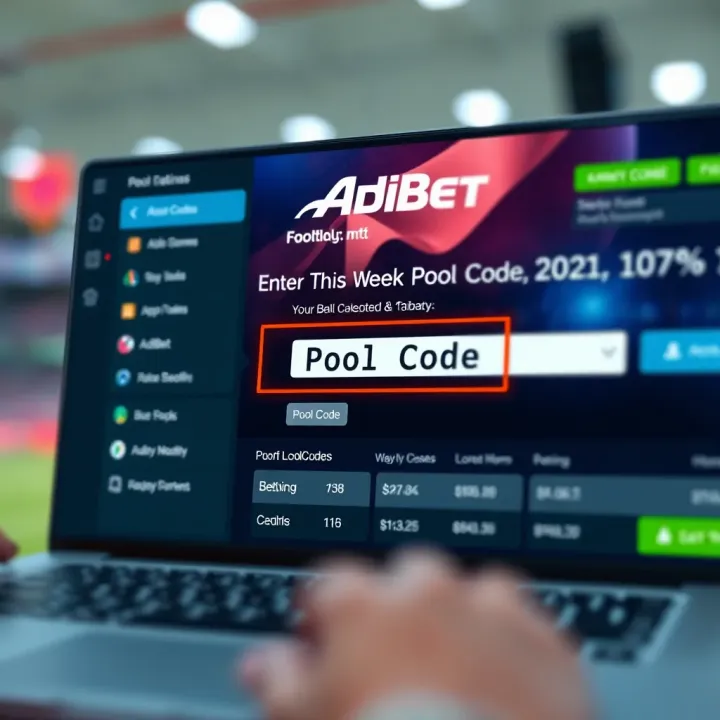Illustration showing a sports betting platform interface with highlighted section for entering pool code