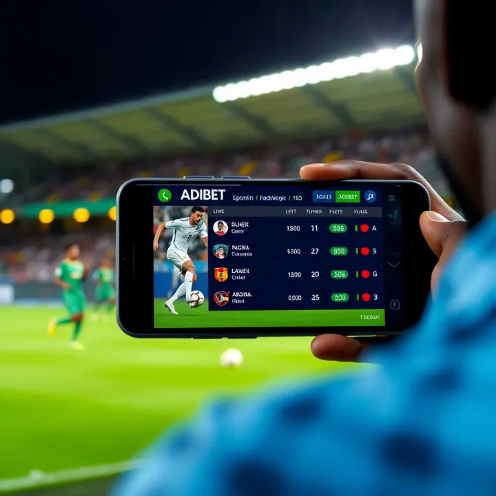 Live football match with dynamic betting odds displayed on a mobile device screen